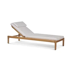 Furniture Outdoor Luxury Sun Beach Wooden Folding Lounger Chair Set Qualified Teak wood Sunbed Lounger Supplier Wholesale Cheap