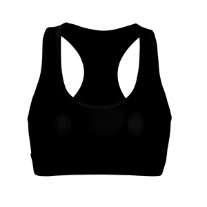 Sujetador deportivo negro para mujer con espalda cruzada, soporte medio, top de yoga y fitness, color liso, transpirable, de elastano y poliéster - Product Image 1
