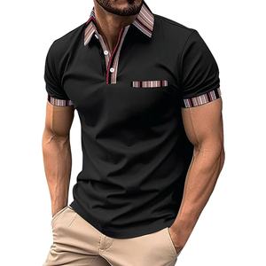 Venta al por mayor de camisas de punto de algodón transpirable para hombre antiarrugas de secado rápido Casual patrón sólido de talla grande logotipo personalizado corto - Product Image 2