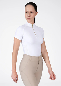 Camiseta de Equitación para Mujer, Mangas Cortas, Ligera, Transpirable, Tejido Elástico, Capa Base Atlética Ecuestre, Servicio OEM - Product Image 4