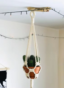 Colgador de Macramé Hecho a Mano, Estilo Bohemio, Cuerda de Algodón, para Interiores y Exteriores, para Plantas, Flores y Decoración - Product Image 3