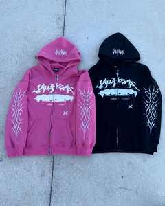 Sweat à capuche pour homme 100% coton, nouvelle conception à la mode, impression numérique, broderie, fermeture éclair, fabriqué au Pakistan, faible MOQ, vente en gros - Product Image 1