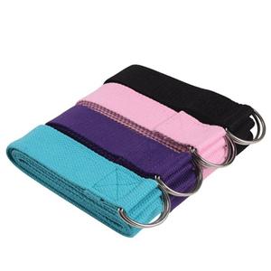 Sangle de yoga réglable en coton Polyester, sangle en coton polyester ou sangle de fitness, tapis de yoga, sangle à anneau D - Product Image 3