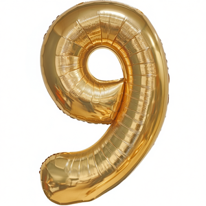 ลูกโป่งปาร์ตี้รูปเลข 9 สีทอง ขนาด 1 เมตร ฟอยล์แชมเปญ สำหรับตกแต่งงานปาร์ตี้ - Product Image 2