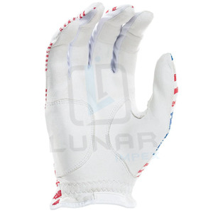 ถุงมือกอล์ฟหนัง cabretta สีขาวลายธงอเมริกันสีน้ำเงินถุงมือกอล์ฟสำหรับผู้ชายและผู้หญิงถุงมือกอล์ฟฝ่ามือซ้ายกันลื่น - Product Image 4