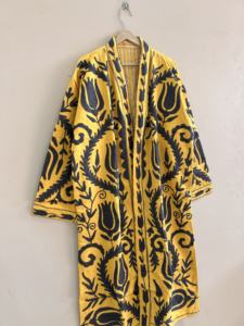 Suzani Long Kimono <b>Jacket</b> For <b>Women</b> Handmade <b>Vintage</b> Style Bohemian Kimono Coat - Product Image 5