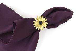 ANNEAU DE SERVIETTE TOURNESOL EN MÉTAL Hôtels et Restaurants Vaisselle Réutilisable Facile à collectionner Anneaux de mouchoirs et porte-serviettes personnalisés - Product Image 3