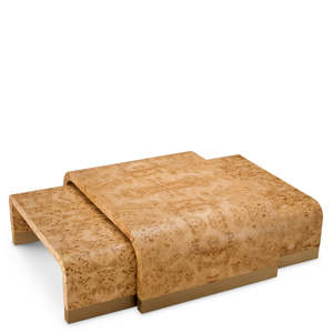 Quinton <b>Set</b> of 3 <b>Nesting</b> <b>Coffee</b> <b>Tables</b> Farmhouse-Contemporary Metal and Marble Living Room Furniture for Entryway or Home Use - Product Image 3