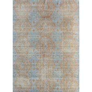 Alfombra de Lana Geométrica Azul Erbe, Tejida a Mano, Rectangular de 9x12, para Entrada, Hogar, Uso Juvenil - Modelo ZA-GS-7008 de Jaipur Rugs - Product Image 1