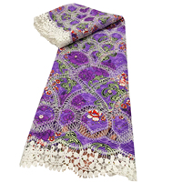 Tissu en dentelle africaine personnalisée en gros, imprimé wax, brodé, pour vêtements féminins, robes de mariée et de soirée, tissu à coudre