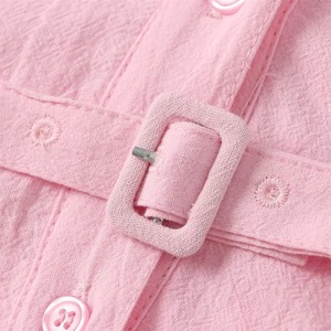 2025 Summer New Women's Fashion Elegance Versatile Fashionable Classic Matching <b>Belt</b> Shirt Style Dress XS Casual Front Solid - Product Image 6