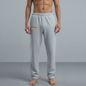 Pantalones Casuales de Lona para Hombre, Corte Recto, Cintura Media, Cierre con Cordón, 100% Algodón, Cómodos y Lavados, Personalizados OEM - Product Image 1