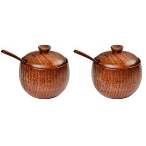 Handmade Durable Eco-Friendly Wooden Spice Box with Multiple <b>Jars</b> Dishwasher Safe Kitchenware - Product Image 4