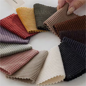 Wide Wale Grey Corduroy Home Textile Fabric Warp Knitted Poliéster con patrón teñido de hilo técnico no tejido - Product Image 1