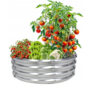 Jardinière d'extérieur en acier Lit de jardin en métal enduit de poudre Lit de jardin surélevé ovale pour légumes et fleurs à la maison - Product Image 1