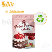 Sachet d'emballage alimentaire en poudre pour gâteaux, imprimé sur mesure, écologique, recyclable, avec fermeture éclair supérieure, Doypack debout