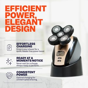 Mini Afeitadora Eléctrica con Estuche de Viaje y Base de Carga, Afeitadora Facial con Cinco Cuchillas con Tecnología de Doble Cuchilla para un Afeitado Suave - Product Image 3