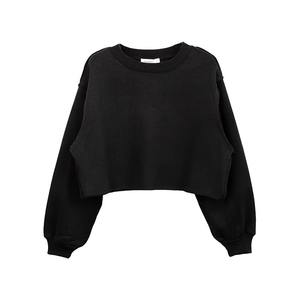 Sweat-shirt court personnalisé pour femme, taille XS, en polaire, à manches longues, doublure décontractée, pull-over pour l'automne et le printemps, écologique - Product Image 1