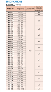Bộ thước đo trong hình trụ <span class=keywords><strong>Mitutoyo</strong></span> 133-901, loại thanh đơn tiêu chuẩn, phạm vi 50-150mm, 4 đầu đo, mặt đo phủ cacbua - Product Image 3
