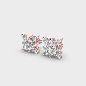 ต่างหูเพชรเม็ดเดี่ยวทรงสี่เหลี่ยม1.75กะรัตสำหรับเจ้าสาวและงานแต่งงาน - Product Image 5