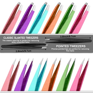 Pinzas Profesionales de Acero Inoxidable de Gran Precisión, Planas y Puntiagudas, para Cejas, Vello Facial y Corporal, para Hombres y Mujeres, con Logotipo Personalizado, Hechas a Mano - Product Image 3