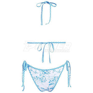 Conjuntos de bikini de pesca UPF 50 transpirables y elegantes con parte superior acolchada y parte inferior de cintura alta diseñados para la comodidad y el estilo de la playa - Product Image 3