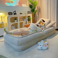 Canapé de sol pliable moderne en gros, style pouf, siège individuel, inclinable et réglable, avec revêtement en tissu et rembourrage en mousse