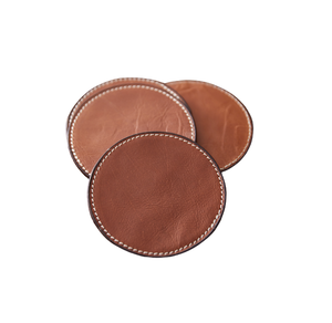 Premium Quality Cup <b>Mat</b> Customized Black Leather Coasters Stylish <b>Round</b> Coaster Set <b>Table</b> Decoration and Accessories - Product Image 6