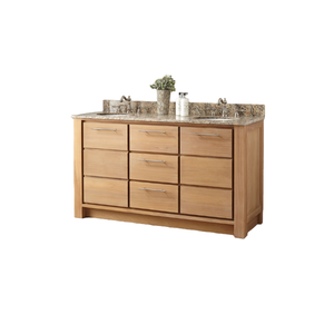 Meuble sous-vasque Lavabo de salle de bain mural Vanité Couleur bois Meubles de salle de bain naturelle - Product Image 1