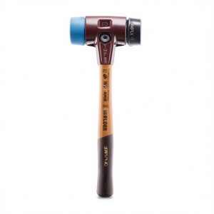 Martillo de Cara Blanda SIMPLEX con Mango de TPE Blanco/Azul para Trabajos en Metal, 300 mm de Longitud, 30 mm de Diámetro de Cabeza, Goma Negra - Product Image 3