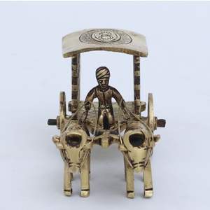 Carrito de bueyes, piezas de exhibición de decoración del hogar de latón dorado - Product Image 3