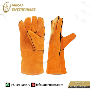 Mitaines résistantes au feu pour barbecue four gril cheminée gants en cuir du Pakistan gants de soudage en cuir - Product Image 2