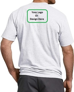 Venta al por mayor de peso pesado camiseta personalizada de alta calidad de los hombres de la camiseta de manga corta en blanco de Color sólido de impresión Logo Camiseta de manga corta - Product Image 3