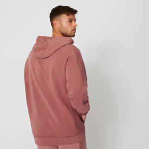 Sweat à capuche gris délavé à l'acide pour homme, poids lourd, 470 g/m², 100 % coton, broderie personnalisée du logo 2025, service OEM pour l'hiver - Product Image 3