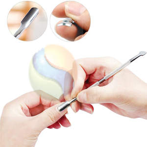 Empujador de Cutículas de Acero Inoxidable de Doble Extremo Premium, Herramienta de Belleza con Logotipo Personalizado, Empujador de Cutículas Profesional de Acero Inoxidable - Product Image 2