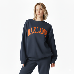 Sudadera de Gran Tamaño con Cuello Alto Simulado, de Felpa de Algodón de Alta Calidad, para Mujer, con Bordado de Logotipo en la Parte Delantera y Diseño Forrado - Product Image 2