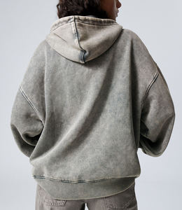 Sudadera Larga con Capucha para Mujer, Estilo Y2K, Tejida, con Cierre, 100% Algodón, con Parches Bordados y Adornos de Encaje - Product Image 6