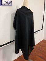 WP12080 Tissu satiné noir semi-mat 100% Polyester 150 g/m² léger tissé pour robes, doublure et entoilage de mariage, en stock, vente en gros