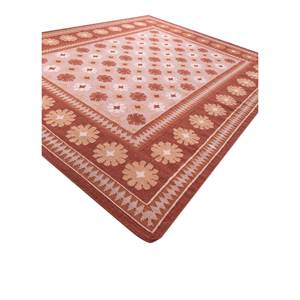 Alfombras de Lana Hechas a Mano Alhambra, Diseño de Tejido Plano, Rosa, Morado, Geométrico, Abstracto, para el Hogar, Rectangular, para Pasillo, Felpa, para Sala de Estar - Product Image 2