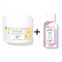 Crème pour le corps au beurre de karité biologique et à l'extrait de fleur d'oranger Lilaroze Paris et gel pour les mains à l'extrait de rose pour tous types de peaux