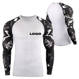 Camisas de compresión personalizadas para hombre, color negro, manga larga, gimnasio, MMA, BJJ, protector de erupción para hombre - Product Image 5