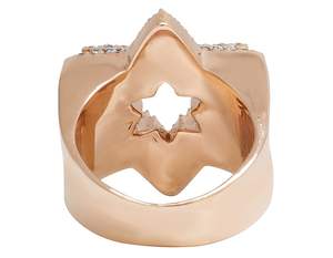 Hip Hop Style Iced Out <b>Gold</b> Plated 925 Sterling Silver Fully Moissanite Diamond Star <b>Ring</b> For <b>Men</b> - Product Image 4