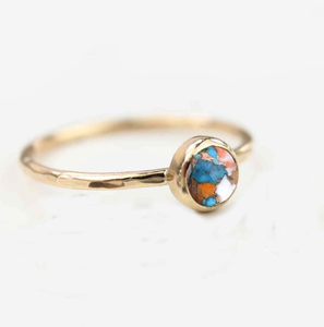 Trendy Shiny 18k Gold Plated <b>Turquoise</b> Brass <b>Ring</b> for Women Engagement <b>Ring</b> Vintage Ethnic Tribal Dainty Wholesale <b>Ring</b> - Product Image 1
