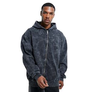 Alta calidad 380gsm Venta al por mayor sudaderas con capucha para hombres Ropa sostenible Vintage Unisex Hombres Sudadera con capucha de lavado ácido de gran tamaño para hombres - Product Image 1