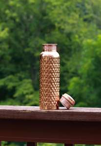 Bouteille d'eau en cuivre martelé ayurvédique en cuivre pur 100% laiton élégant étanche et sans joint pour les cadeaux d'affaires - Product Image 3