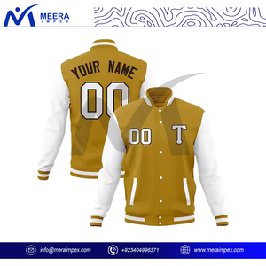 Veste universitaire multi-couleurs pour hommes OEM de qualité supérieure Logo personnalisé 100% veste de baseball surdimensionnée en tissu de coton côtelé pour hommes - Product Image 2