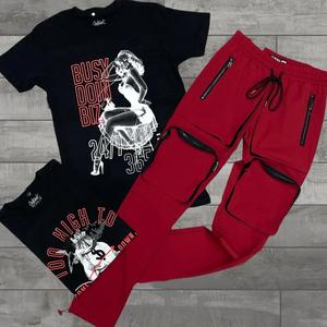 ชุดวอร์มแฟชั่นแนวสตรีทแบบสวมหัวสำหรับผู้ชายเสื้อยืดและกางเกงชุดวิ่งออกกำลังกายระบายอากาศได้ดีชุดวอร์มหลายกระเป๋าสำหรับทุกเพศ - Product Image 3