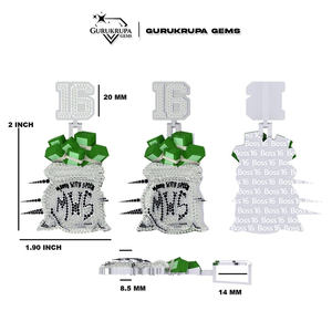 Personnalisé Unique Design Vvs Lab Grown Diamant Glacé Pendentif Style Hip Hop 925 Bijoux En Argent Pour Hommes - Product Image 6