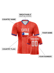 Camiseta de fútbol de Chile personalizada, chaleco de estilo Retro, camiseta de fútbol juvenil personalizada para hombres y mujeres con nombre y número, regalos para los amantes de los fanáticos - Product Image 5
