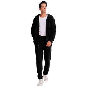 Fabricants Vente en gros Hommes 100% Coton Survêtement Plus Size Applique Broderie Pull à capuche et Jogger pour Unisexe - Product Image 3